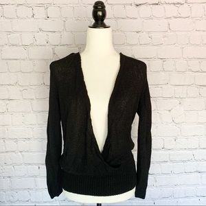 BCBG Maxazria Surplice V-Neck Black Tunic